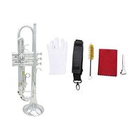 Trumpets Trumpet Bb B Flat Silver-plated Brass Trumpet Exquisite With Mouthpiece Cleaning Brush Cloth Gloves Strap Trumpet Instrument