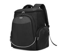 Trunab Black Protective Gaming Backpack Storage Bag Compatible with PS5/PS4/PS4 Pro/PS4 Slim/Xbox One/X/XS, Travel Bag Cases with Pockets for 15.6 Inch Laptop and Gaming Accessories