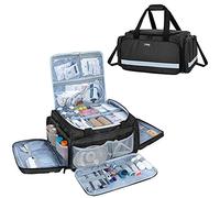 Trunab First Aid Bag Empty, Large Medical Bag with Inner Dividers for Home Health Nurse, Doctor, Community Care, EMT, EMS, Black, Bag Only - Patented Design
