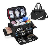 Trunab First Aid Bag Empty, Professional Medical Bag Emergency Responder Trauma Bag with Inner Dividers and Anti-Slip Bottom, Ideal for EMT, EMS, Paramedics, Black, Bag ONLY - Patented Design