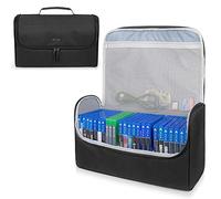 Trunab Game Disc Carrying Bag Hold Up to 24 Discs, Portable Storage Case Gaming Disk Organisers, Compatible with Xbox 360/Xbox One/Xbox Series X/S/PS4/PS4 Pro/PS3/PS5, Black - Patented Design