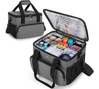 Trunab Insulated Medical Bag with Adjustable Dividers, Medicine Supplies Water-Resistant Bag for Home, Travel, Camping, Grey - Patented Design