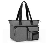 Trunab Nurse Tote Bag for Work with Padded 15.6" Laptop Sleeve, Home Health Nurse Bag with Multiple Pockets for Hospice Visit, Office, Women, Black - Patented Design