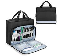 Trunab Padded Stethoscope Case, Small First Aid Kit Bag Empty, Hold Two Stethoscopes Compatible with 3M Littmann/MDF/ADC, Ideal for Home, Car, Camping and Hiking,Balck