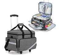 Trunab Rolling Medical Bag - Detachable Trolley & Dividers, Grey