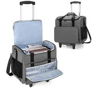 Trunab Rolling Teacher Bag, Teacher Tote Bag with Bottom Pad and Detachable Trolley, Wheeled Teacher Bag with Padded Sleeves Holds up to 15.6” Laptop