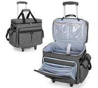 Trunab Rolling Teacher Bag with Expandable File Pocket and Detachable Trolley, Teacher Tote Bag with Wheels for up to 15.6 Inches Laptop