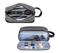 Trunab Stethoscope Carrying Case Compatible with 3M Littmann/MDF/ADC, Hold Two Stethoscopes or BP Cuffs, Medical Case with Extra Pocket for Nurse Accessories, Essentials for Nurses, Doctors, Grey