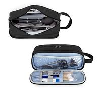 Trunab Stethoscope Carrying Case Compatible with 3M Littmann/MDF/ADC, Hold Two Stethoscopes or BP Cuffs, Medical Case with Extra Pocket for Nurse Accessories, Essentials for Nurses, Doctors, Black