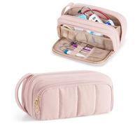 Trunab Stethoscope Case Compatible with 3M Littmann/MDF/ADC and Most Types, Hold Two Stethoscopes, with Inner Dividers and Mesh Pockets for Extra Accessories, for Nurses, Doctors - Bag Only (Pink)