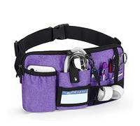 Trunab Utility Fanny Pack with 12 Essential Tool Pockets, Tape Holder, Adjustable Waist Belt, Vet Nurse Pouch Waist Bag for Doctor, Nurse, Professionals, Purple - Patented Design