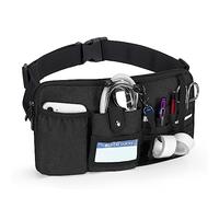 Trunab Utility Nurse Fanny Pack with 12 Essential Tool Pockets, Tape Holder, Adjustable Waist Belt,Vet Nurse Pouch Waist Bag for Doctor, Nurse, Professionals Black - Patented Design