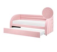 Trundle Bed Boucle ALBIAC 90 x 200 cm (EU Single) Pastel Pink