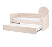 Trundle Bed Boucle GASSIN 90 x 200 cm (EU Single) Light Beige