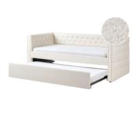 Trundle Bed Boucle GASSIN 90 x 200 cm (EU Single) Off-White