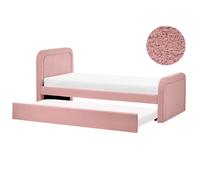 Trundle Bed Boucle RAYSSAC 90 x 200 cm (EU Single) Pink