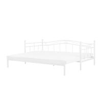 Beliani Trundle Bed Metal Tulle 80 X 200 Cm (Eu Small Single) White