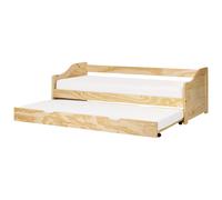 Wooden EU Single Trundle Bed 90 x 200 cm Light LUNERAY