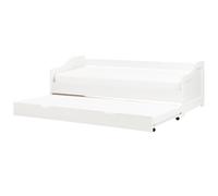 Wooden EU Single Trundle Bed 90 x 200 cm White LUNERAY