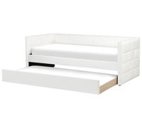 Beliani Trundle Bed Velvet Chavonne 90 X 200 Cm (Eu Single) Off-White