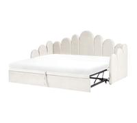 Trundle Bed Velvet POLIGNAC 90 x 200 cm (EU Single) Light Beige