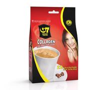 TRUNG NGUYEN G7 3-IN-1 COLLAGEN ADDED & SUGAR FREE Instant Coffee for Energy Boost - Collagen Added, Low Caffein & Diet Sugar - Strong and Pure Vietnamese Instant Coffee (22 Sachets/Bag)