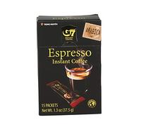 TRUNG NGUYEN G7 ESPRESSO Instant Coffee for Energy Boost - Pure Arabica Beans, Bold Taste & Gentle Aroma - Strong & Rich Vietnamese Instant Energy Coffee (15 Sticks/Box)