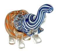 Trunk Call Coloured Glass Elephant Pipe - The Memory Maker | 10cm x 11cm Hand-Blown Borosilicate Glass | Wisdom & Good Fortune Symbol | Random Colour Delivery | Premium Smoking Accessory