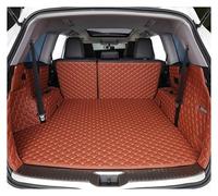 Trunk Cover Mat High Side Custom Car Trunk Mat For Acura MDX Seven Seat 2010 2011 2012 2013 Cargo Liner Carpet Interior(Brown A)
