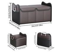 Trunk Organizer - Car Trunk Storage Organizer With Lid | Dual-purpose Large Foldable Storage Box Vehicle Accessories For Cargo Backseat Rv Truck Auto Suv Women Men Travel Road Trip