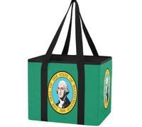 Trunk Organizer for Women Men, Waterproof Collapsible Car Organizers and Storage with Reinforced Handles & Removable PE Board for SUV Sedan Truck, Multi-Purpose Storage Tote Bag Washington State Flag
