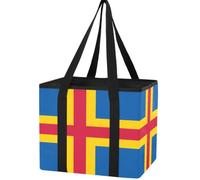 Trunk Organizer for Women Men, Waterproof Collapsible Car Organizers and Storage with Reinforced Handles & Removable PE Board for SUV Sedan Truck, Multi-Purpose Storage Tote Bag Flag Of Land Islands