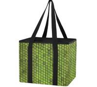 Trunk Organizer for Women Men, Waterproof Collapsible Car Organizers and Storage with Reinforced Handles & Removable PE Board for SUV Sedan Truck, Multi-Purpose Storage Tote Bag Green Python Snake Ski