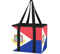 Trunk Organizer for Women Men, Waterproof Collapsible Car Organizers and Storage with Reinforced Handles & Removable PE Board for SUV Sedan Truck, Multi-Purpose Storage Tote Bag Flag Of Sint Maarten