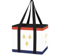Trunk Organizer for Women Men, Waterproof Collapsible Car Organizers and Storage with Reinforced Handles & Removable PE Board for SUV Sedan Truck, Multi-Purpose Storage Tote Bag City Flag New Orleans