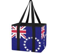 Trunk Organizer for Women Men, Waterproof Collapsible Car Organizers and Storage with Reinforced Handles & Removable PE Board for SUV Sedan Truck, Multi-Purpose Storage Tote Bag Flag Of The Cook Islan