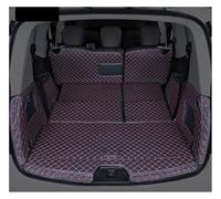 Trunk Tray Floor Mats Protector For Lincoln For CORSAIR 2020 Leather Car Trunk Mat Seat Kicking Pad Carpet Protector Full Cover Tail Box(Black red)