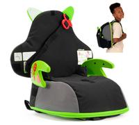 Trunki BoostApak | Kid's Travel Backpack and Portable Child Car Booster Seat | Group 2-3 | Ages 4 - 12 Years (Green)