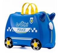 TRUNKI Children’s Ride-On Suitcase and Kid's Hand Luggage | Perfect Toy Gift for 3-4 Year Old Boys & Girls : Percy The Policecar (Blue)