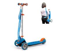 Trunki Folding 3 Wheel Kids Scooter for Boys and Girls with Tow and Carry Strap and Storage bag | Adjustable Handle Bar Height | Large Blue Scooter for Kids Ages 3-9 | (63x28x77-91cm)