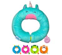 Trunki Kid's Travel Neck Pillow And Chin Rest | Support Sleepy Heads in the Car Seat, Plane, Bike or Pram | Yondi SMALL Una Unicorn (Turquoise)