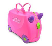 Trunki Ride-On Kids Suitcase Tow-Along Toddler Luggage Carry-On Cute Bag with Wheels Airplane Travel Essentials: Trixie Girl Pink