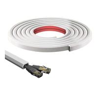 Trunking for Electric Cables, PVC Cable Trunking, 15x10mm Flexible Self-Adhesive Cable Cover,Mini Cable Duct for Wires on Wall Floor (White polygon, 5M)