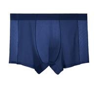 Trunks Underpants Male Ultra Thin Mesh Ice Silk Underwear Cool And Breathable Air Conditioning Pants Quick Drying Men'S Underwear Traceless Comfortable Undies For Men (Dark Blue, Xxl)