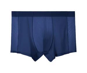 Trunks Underpants Male Ultra Thin Mesh Ice Silk Underwear Cool And Breathable Air Conditioning Pants Quick Drying Men'S Underwear Traceless Comfortable Undies For Men (Dark Blue, Xxl)