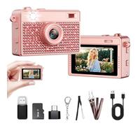 Trunsif Mini Camera - 2K Mini Digital Camera with 16GB Card,Long Battery Life,Travel Vlog & Photo Shooting Anytime,Fashion Accessories,Necklace & Keychain Camera,Gifts for Friends and Women,Rose Gold