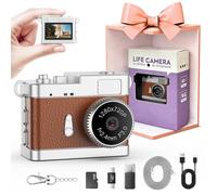 Trunsif Mini Keychain Camera-2MP HD Mini Digital Camera with 16GB Card&Cool Keychains,Instant Photos&Video,Suitable for Children/Adults,Collectible Gift for Travel,Gathering&Holiday Gift Brown