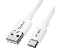 Truntau USB A to USB C Cable, Type C Charger Cord 6 ft, Charging Data Sync USB C Charger Cable for Samsung S10 S9 S8 Plus A80 A71 A51 Note 20 10 9, LG V50, Moto G G8,Vape, etc, White TPE