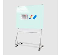 TRUNXUCL Dry Erase Board with Stand, Rolling Whiteboard on Wheels, Standing White Board Magnetic, Height Adjustable(Green,90x120cm/35x47in)
