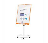 TRUNXUCL Rolling White Board, Dry Erase Board with Stand, Standing Whiteboard Magnetic, Adjustable Height and Angle(Orange,60x90cm/24x35in)